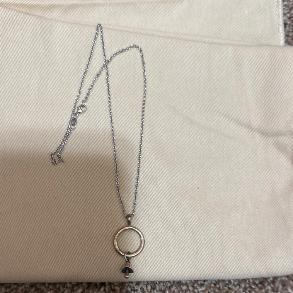 James Avery Silver and Black Necklace with Geometric Pendant